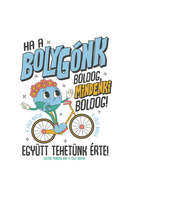 A bolygónk boldog mindenki boldog minta fekete pólón