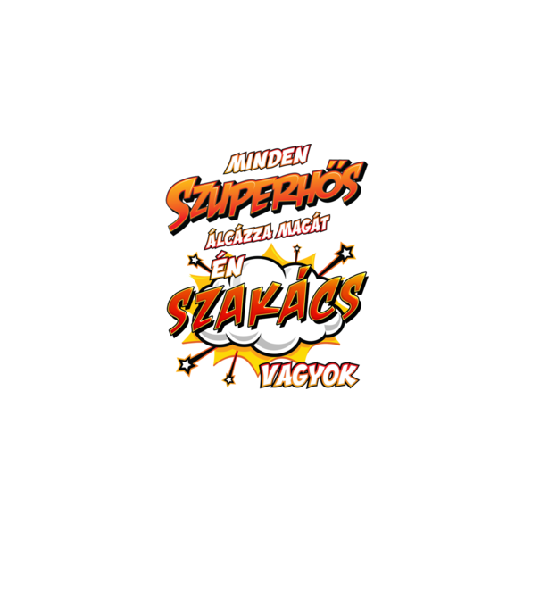 Szuperhős álca szakács minta fehér pólón