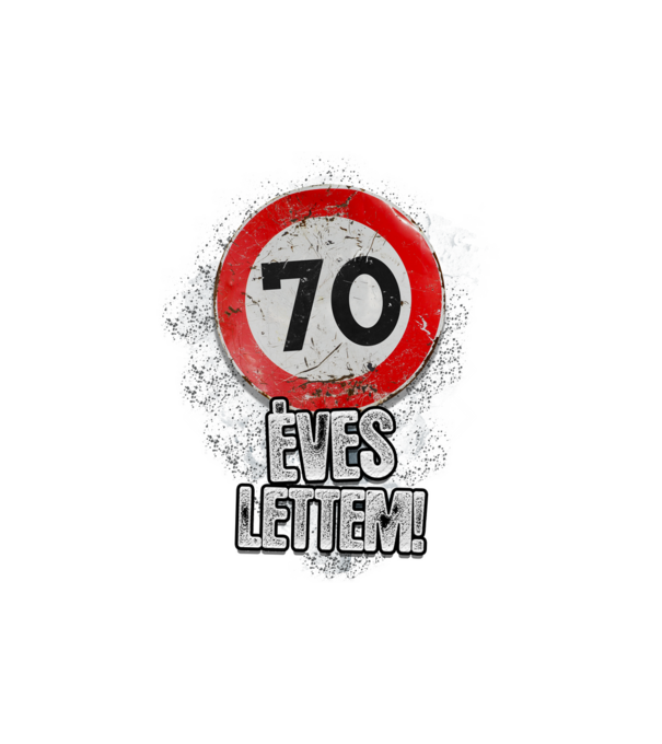 Speedlimit 70 éves minta fehér pólón