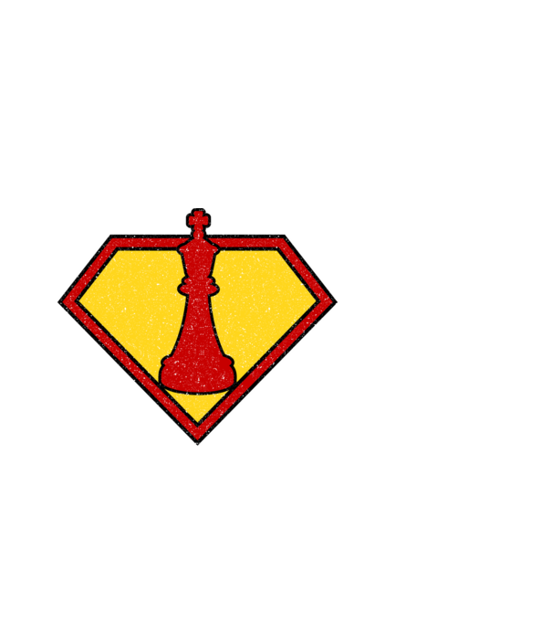 SuperChess Király minta fekete pólón