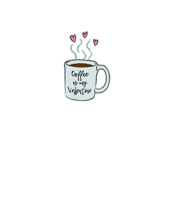 Coffee is my Valentine minta homokszín pólón