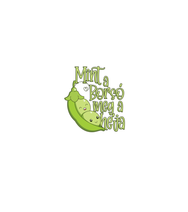 Borsó meg a héja borsóval minta fehér/piros pólón