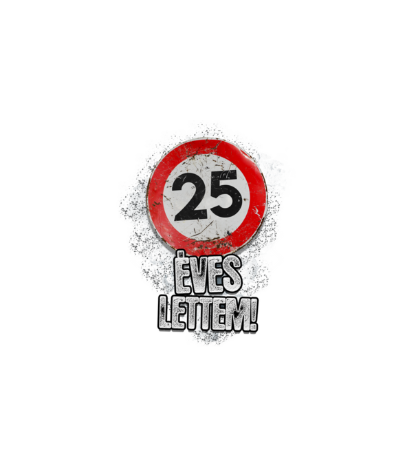 Speedlimit 25 éves minta fehér pólón