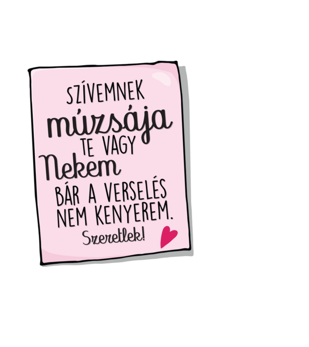 Szerelmes vers minta fekete pólón