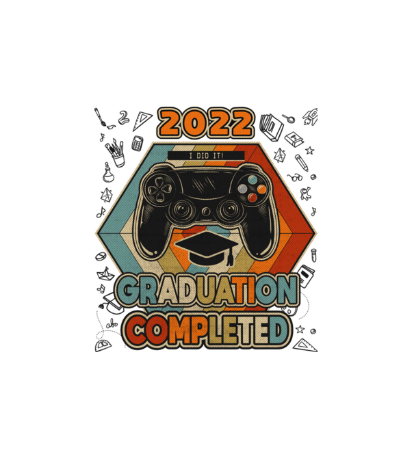 Retro graduation complete minta fehér pólón