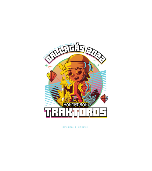 Arcade Jövőbeli szakmás traktoros minta fehér pólón