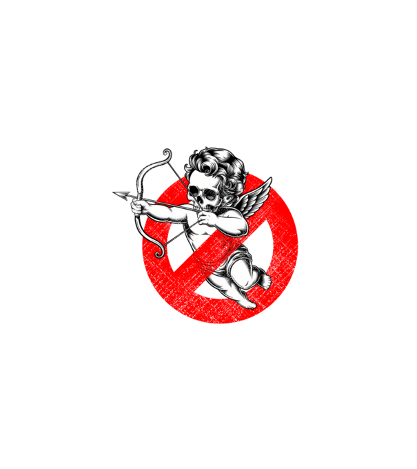 Anti Valentines Club fehér minta fehér pólón