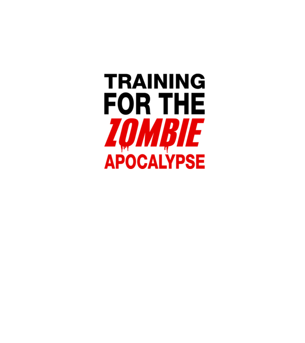 training for the zombie apocalypse minta fehér/piros pólón