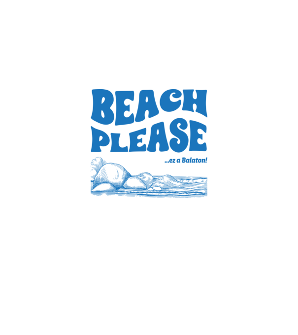 Beach Please, ez a Balaton! minta fehér/piros pólón