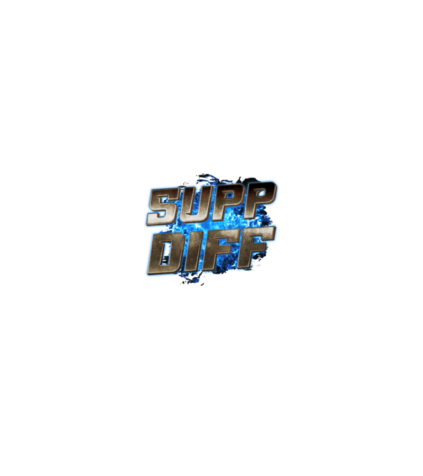 SUPP DIFF metalic blue fire minta fekete pólón