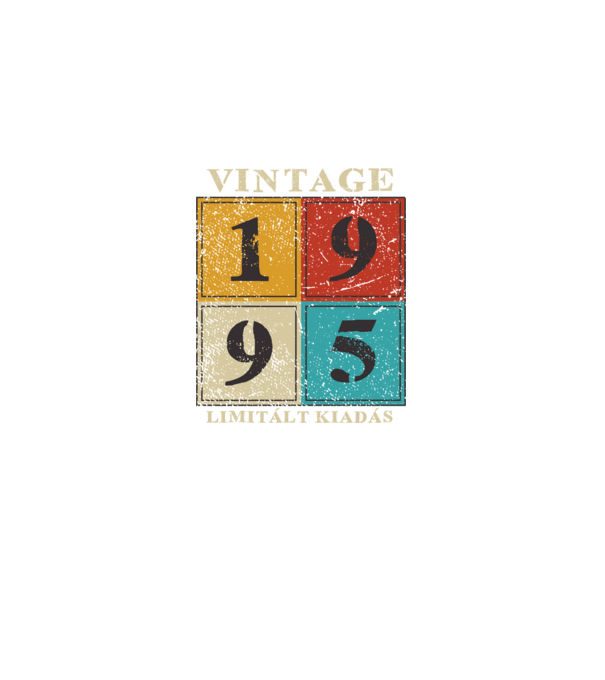 Vintage limitált - 1995 világos minta fekete pólón