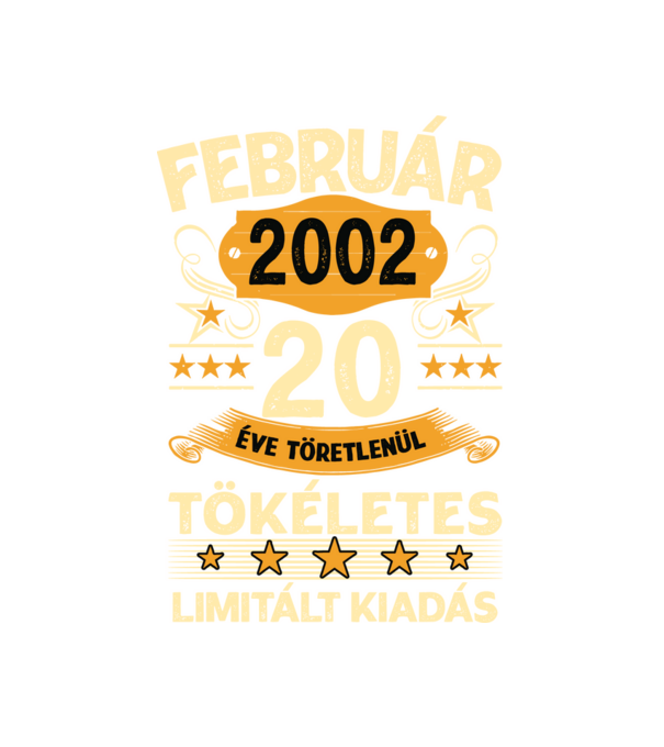 20 éve töretlenül tökéletes_február minta fehér pólón