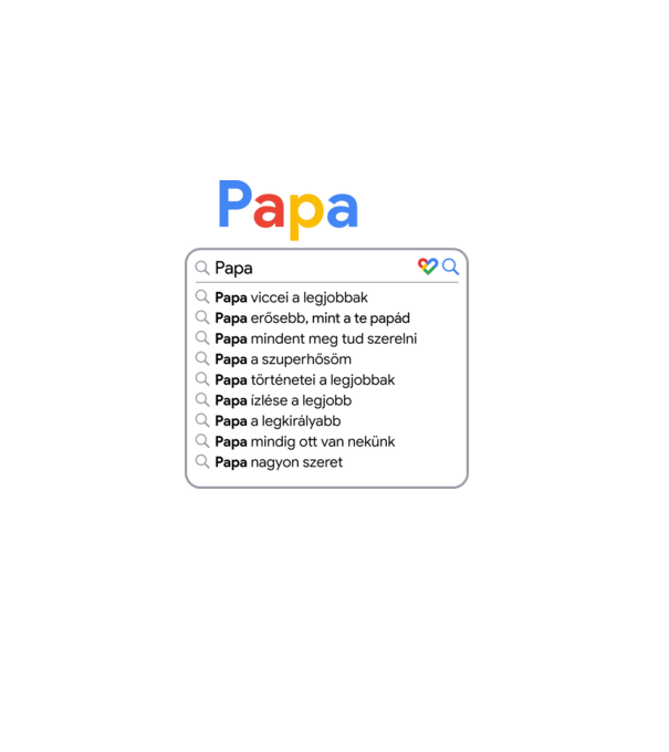 Google keresés PAPA minta sötétkék pólón