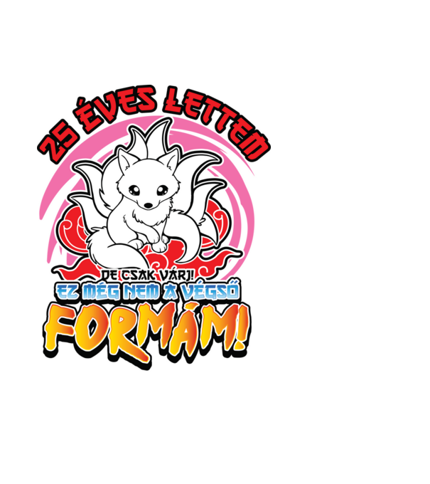 Naruto szülinap_25 éves minta fekete pólón