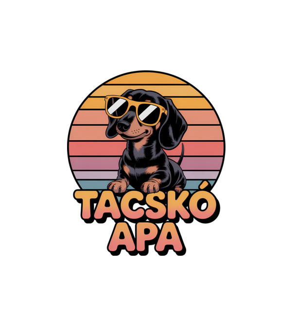 Tacskó apa minta fehér pólón