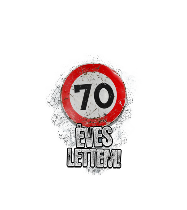 Speedlimit 70 éves minta fehér pólón