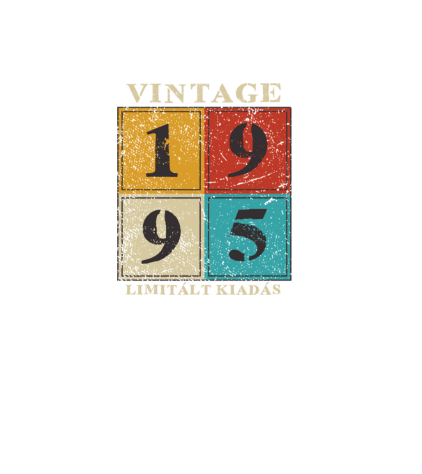 Vintage limitált - 1995 világos minta fekete pólón