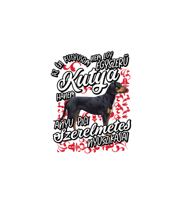 Anya szerelmetes nyuszikája kopó minta fehér pólón