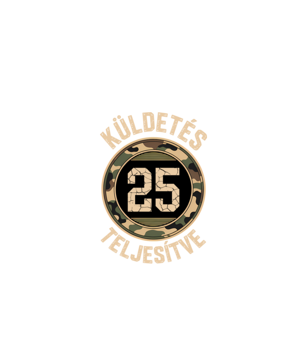 Küldetés teljesítve 25 minta fekete pólón