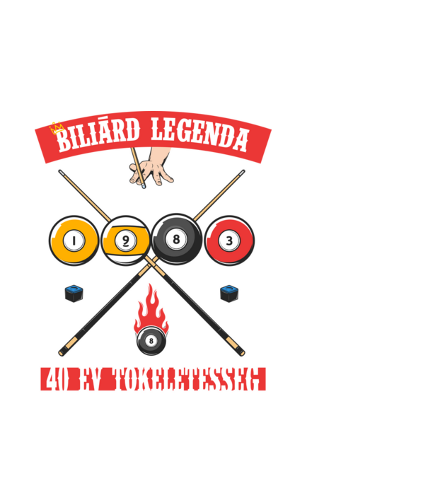 Biliárd legenda született 1983 minta fehér pólón