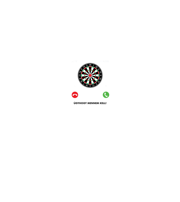 Hív a darts mennem kell minta fekete pólón