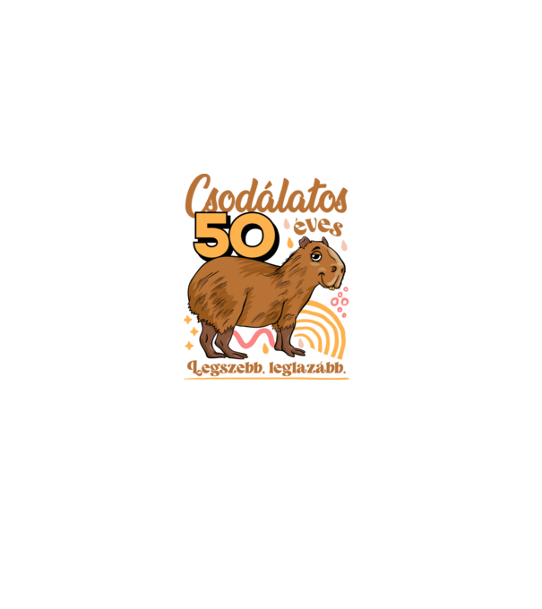 Capybara 50 éves minta fehér pólón