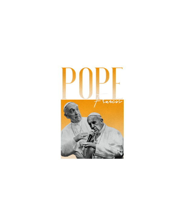 Pope Frances 90s poster minta fekete pólón