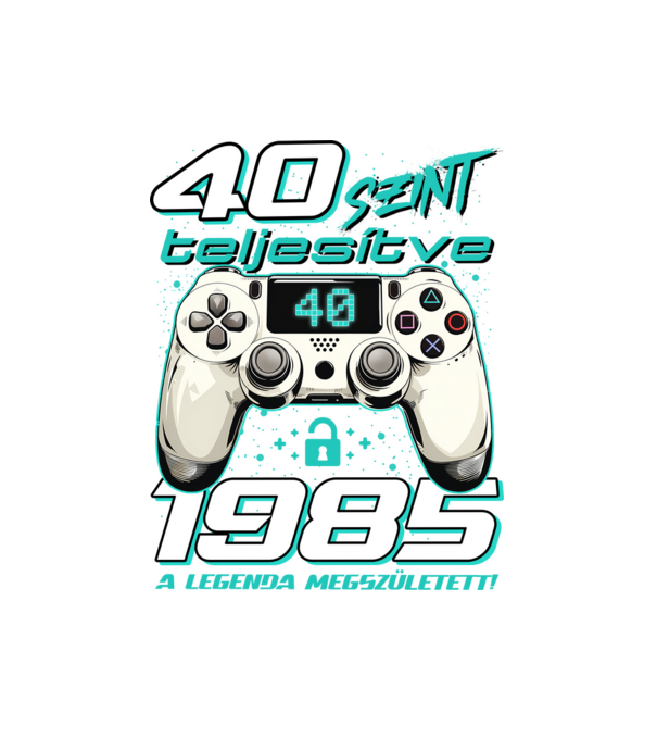 Gamer szülinap 40 éves minta fehér pólón