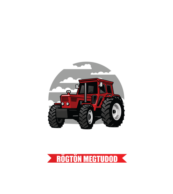 Fenyegető traktoros minta fehér pólón