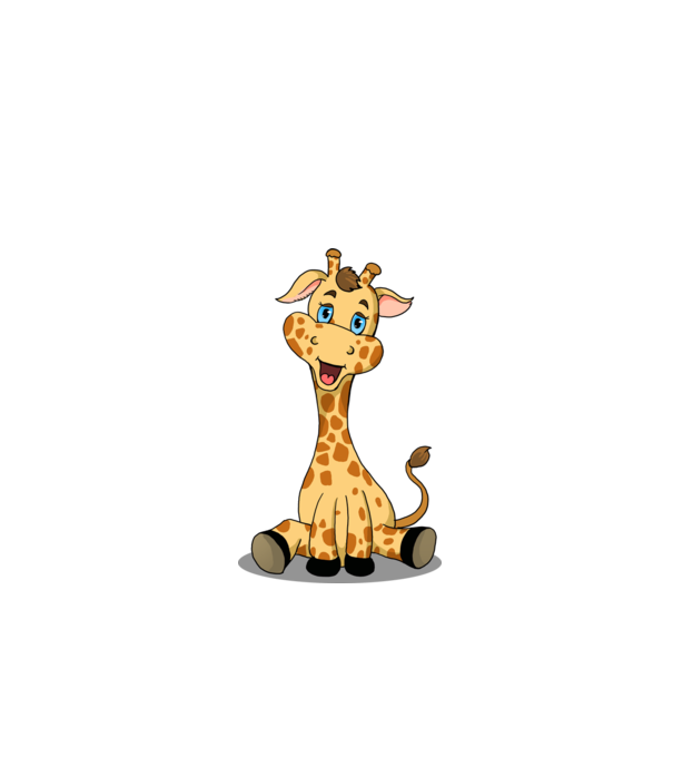 Cute giraffe minta fehér pólón