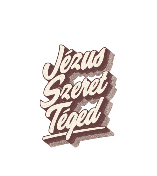 Jézus szeret téged retro minta fehér pólón