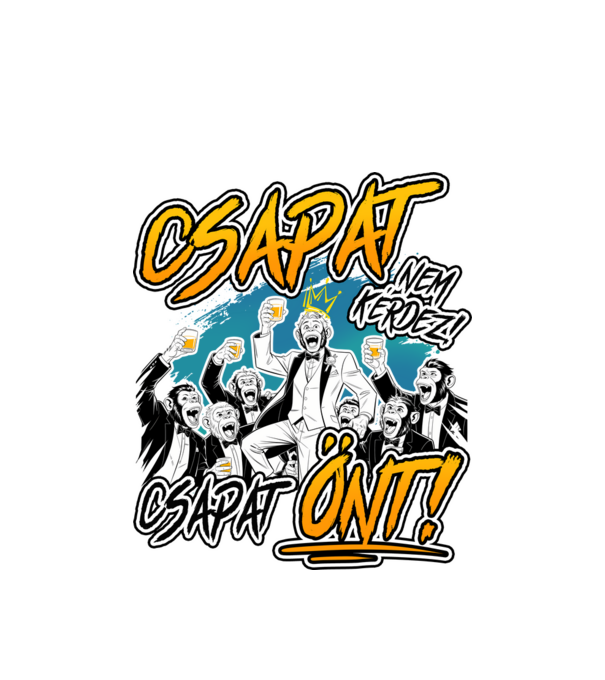 Csimpánz legénybúcsú Csapat minta fehér pólón