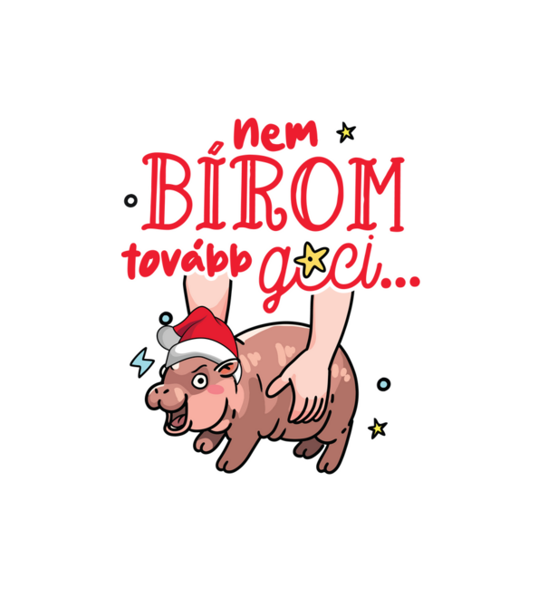 Nem bírom tovább gci Moo-Deng sötétre Karácsony minta fehér pólón