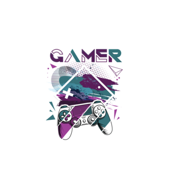 Gamer minta fehér pólón