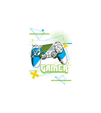 Gamer minta fehér pólón
