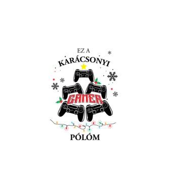 Karácsonyos GAMER póló minta fehér pólón