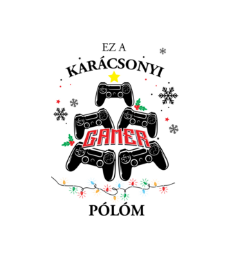 Karácsonyos GAMER póló minta fehér pólón
