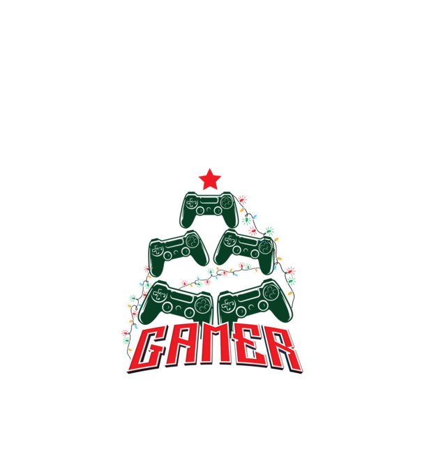 Karácsonyi gamer póló minta almazöld pólón