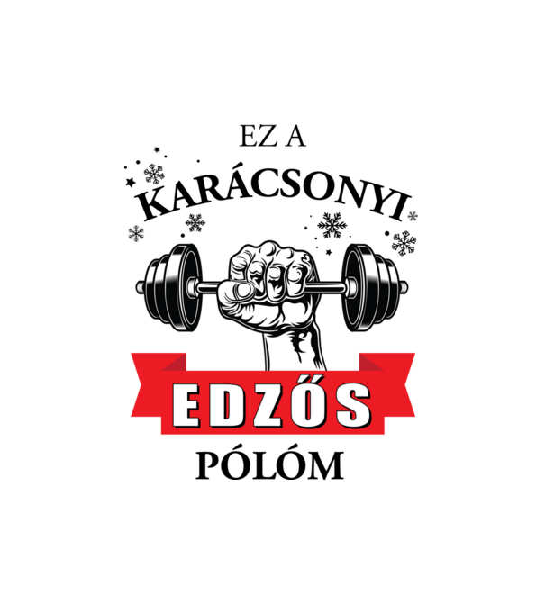 Karácsonyi edzős póló minta fehér pólón