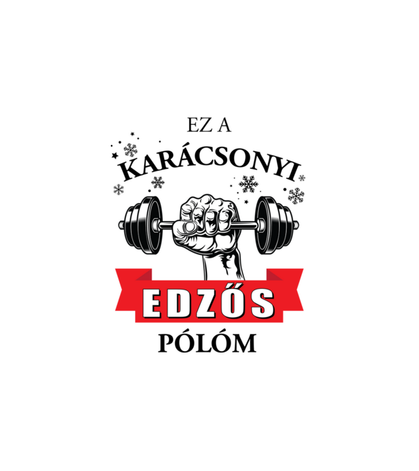 Karácsonyi edzős póló minta fehér pólón