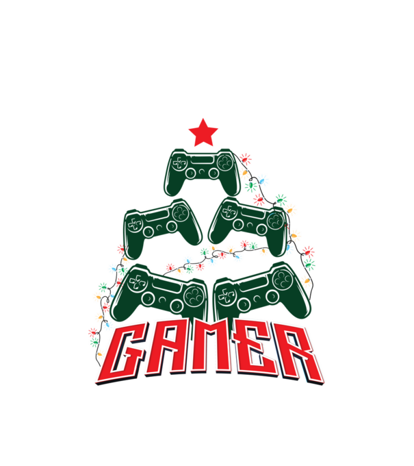 Karácsonyi gamer póló minta fehér pólón