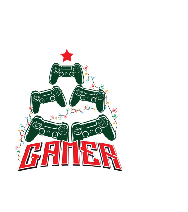 Karácsonyi gamer póló minta világoskék pólón