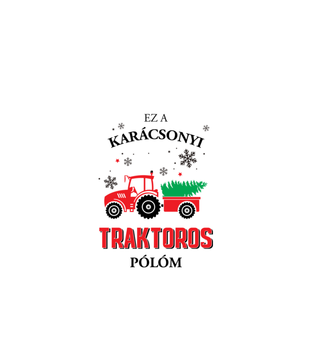 Karácsonyi traktoros póló minta fehér pólón