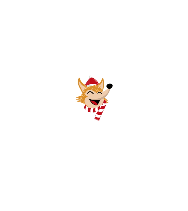 Karácsonyi rókás minta fekete pólón