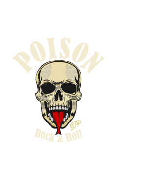 Poison Rock and Roll minta fehér pólón