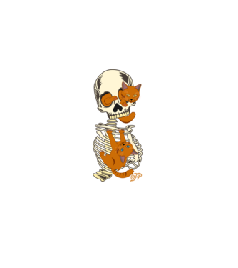 Halloweeni Macskák minta fekete pólón