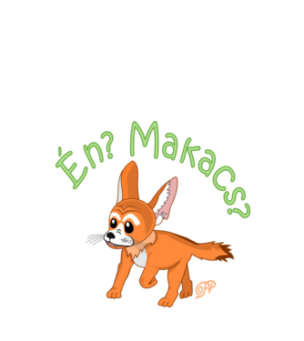 Makacs Sivatagi Róka minta fehér pólón