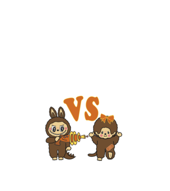 Chhichi VS  Zimomo (Labubu) minta fehér pólón