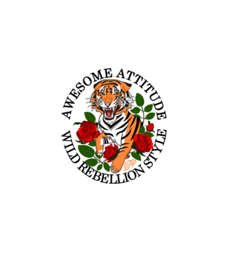Tigris Stílus fekete felirattal minta fehér pólón