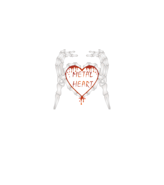 Metal Heart minta fekete pólón